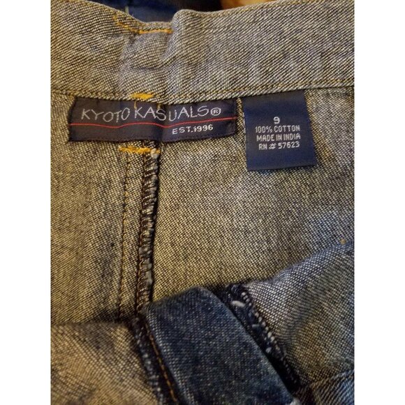 Kyoto Kasuals Jean Denim Modest Long Skirt Size 9 Slit Straight Juniors - Picture 5 of 6